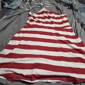Asos Red and White Striped Halter Top  Dress Us Size 12,uk 16,eu 44